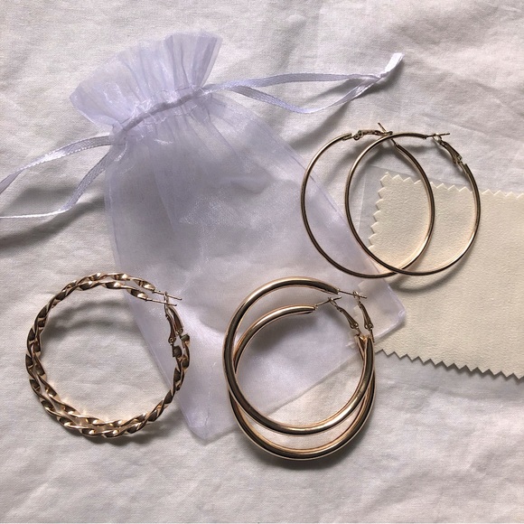 Mejuri Jewelry - ⭐️4/$40⭐️ 14k gold large hoop earrings set